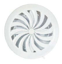 Műanyag kerek szellőzőrács, szúnyoghálóval, fehér, állítható 80-150 mm között (ARK-07)