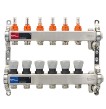 Padlófűtés áramlásmérős osztó-gyűjtő 2-3-4-5-6-7-8-9-10-11-12 körös, osztóvéggel (nem autómata) (EVP-DSB3411)