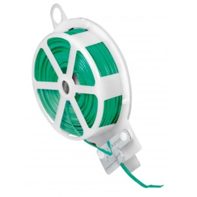 Kötözőanyag, fémszál műanyag bevonattal, zöld színű (BIMBO-30)