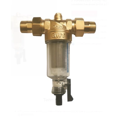 Egyenes vízszűrő, BWT Protector MINI 3/4", műanyag pohár, 100 mikronos  (810524)