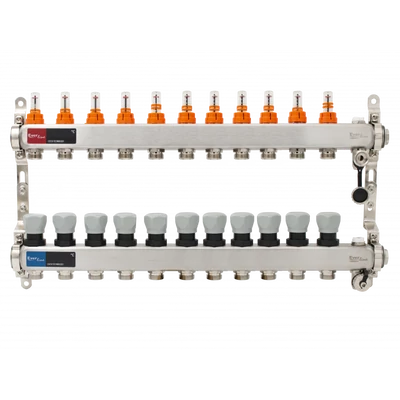 Padlófűtés áramlásmérős osztó-gyűjtő 11 körös, osztóvéggel (nem autómata) (EVP-DSB3411-11)