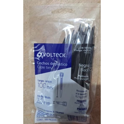 Kábelkötegelő, fekete, 100x2,5mm, 100db/cs. (CIN-1810N)