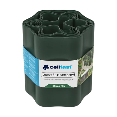 Ágyásszegély hullámos 20 cm x 9 m sötétzöld (30-023H)