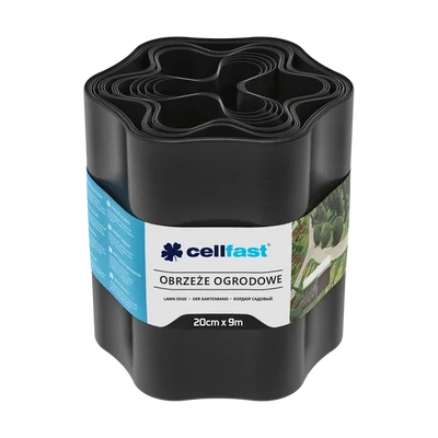 Ágyásszegély hullámos 20 cm x 9 m, fekete (30-033H)