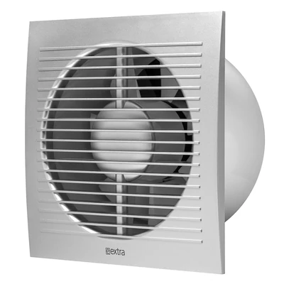 E-Extra ventilátor időzítővel és páraérzékelővel, ezüst NA125 150 m3/h(EE125HTS)