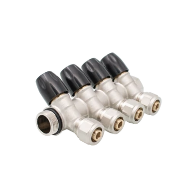 Osztó-gyűjtő 3/4"/16-os kulcsos csatlakozóval elzáró csappal, 4 körös (EVP-DA1634-4DP)