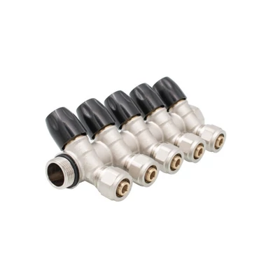 Osztó-gyűjtő 3/4"/16-os kulcsos csatlakozóval elzáró csappal, 5 körös (EVP-DA1634-5DP)