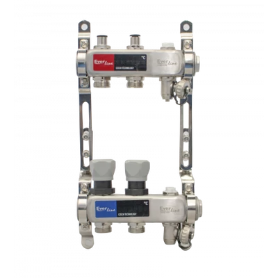 Szelepes Osztó-gyűjtő, INOX 1”x3/4” 2-3-4-5-6-7-8-9-10-11-12 körös, osztóvéggel (nem autómata)(EVP-DSA3411)