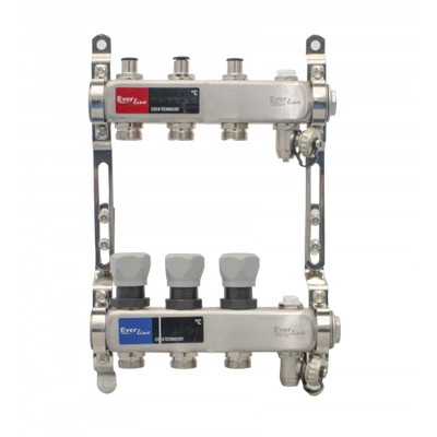 Szelepes Osztó-gyűjtő, INOX 3 körös 1”x3/4” osztóvéggel (nem autómata)(EVP-DSA3411-3)
