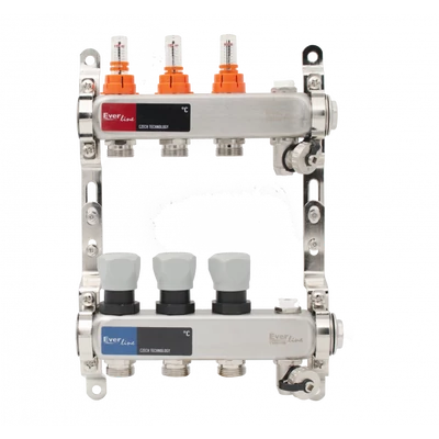 Padlófűtés áramlásmérős osztó-gyűjtő 3 körös, osztóvéggel (nem autómata) (EVP-DSB3411-3)