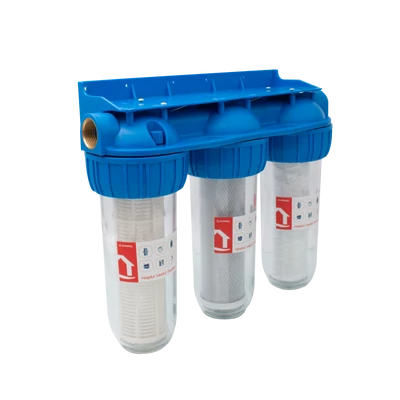 Kút vízszűrő szénnel/pamuttal/szitával, Tripla 3x1"x10" (25,4cm hosszú szűrőbetét) (EWY-3F11-10)