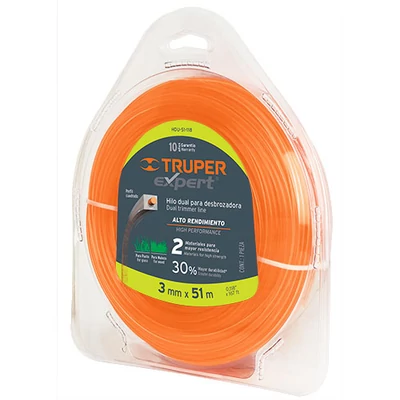 Fűkasza Damil (3 mm x 51 m), rugalmas polimer belső, négyszög profil (HDU-51-118)