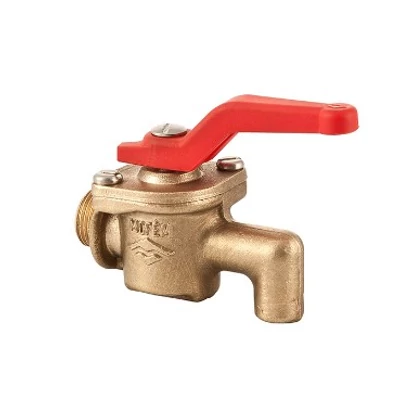 Golyóscsap kezelő karos KM 1/4" Ürítő (réz-piros)(MOFÉM/TEKA)(113-0045-00)