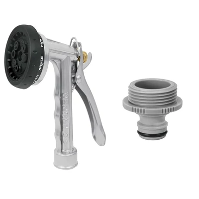 Locsolópisztoly csatlakozóval (8 szóráskép) (strapabíró, fém) (PR-108_CLICK-M)