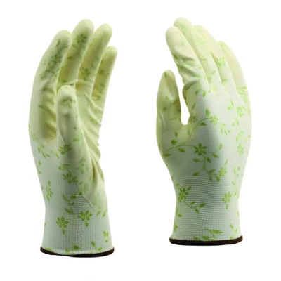 GARDENER virágmintás mártott kertészkesztyű