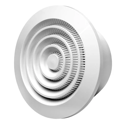 Műanyag fix mennyezeti kerek szellőzőrács, szúnyoghálóval, fehér NA125, (NGA125)