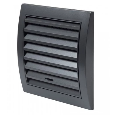 Műanyag állítható szellőzőrács, szúnyoghálóval, antracit 148X153  (N10RA)