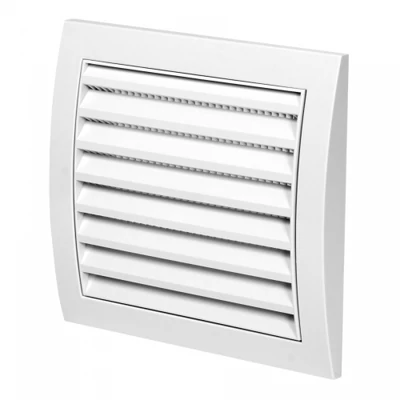 Műanyag fix szellőzőrács szúnyoghálóval, fehér 148x153, (N10)