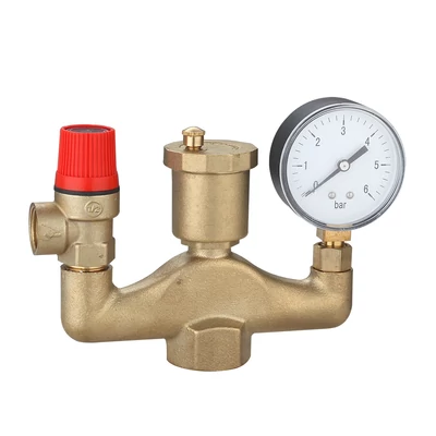 Biztonsági készlet 6 bar nyomásmérő, 3 bar biztonsági szelep, csatlakozás 1" (EVP-XF33F)