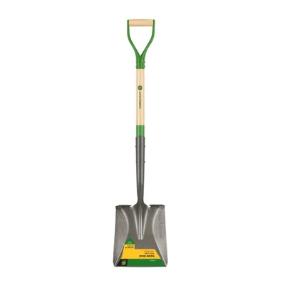 John Deere négyszögletes lapát, extra széles vállakkal, 85 cm-es prémium keményfa nyél, teljes hossz:110 cm (PCY-RBA-SP-JD)