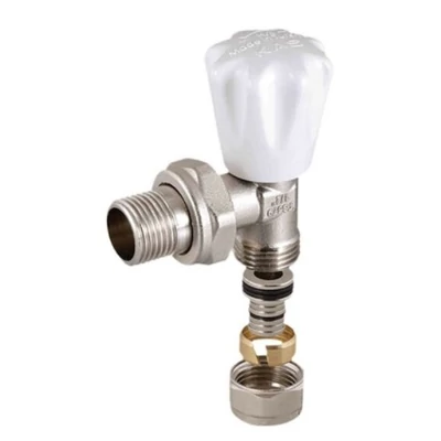 Radiátorszelep előremenő sarok 1/2"x16, ötrétegű csőhöz, kulcsos, (401308)