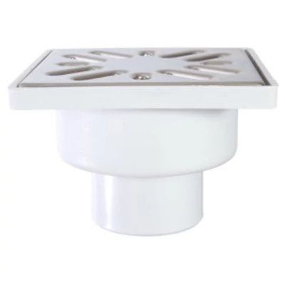 Zuhanytálca szifon, alsó kifolyású, 100X100 mm-es rozsdamentes ráccsal (STY-509-50)