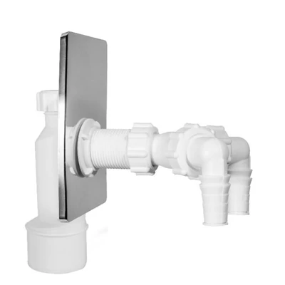 Mosógépszifon, krómozott előlappal, falba szerelhető (STY-510-KY)