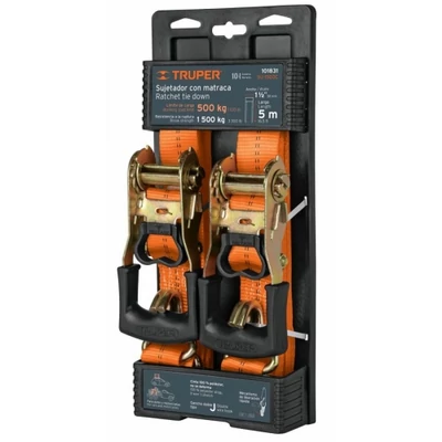Spanifer TRUPER  Kétrészes rakományrögzítő heveder, 500 kg / 5 m / 38 mm, 2 db/csomag  (SU-1500C)