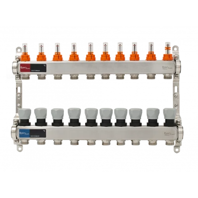 Padlófűtés áramlásmérős osztó-gyűjtő 10 körös, (EVP-DSC3411-10)