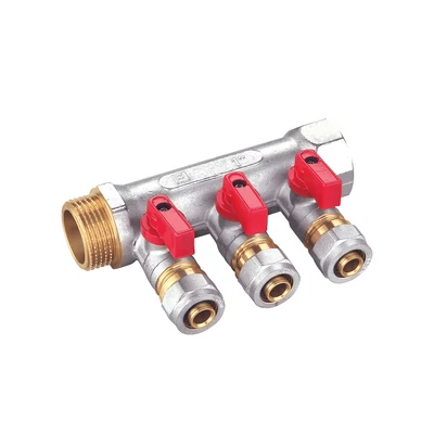 Elosztó 3/4x1/2 col 16 ötrétegű csőhöz - 5 bemenet-piros (EVP-DB1634-5R)