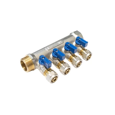 Elosztó 3/4x1/2 col 16 ötrétegű csőhöz - 4 bemenet-kék, (EVP-DB1634-4A)