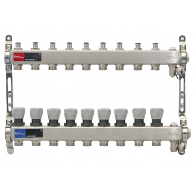 Szelepes Osztó-gyűjtő, INOX  9 körös 1”x3/4” osztóvéggel (nem autómata)(EVP-DSA3411-9)