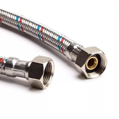 Kép 2/2 - Flexibilis bekötőcső vízhez inoxal BB 1/2"-1/2" 20 cm (DELTON162)