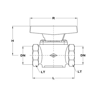 Kép 2/3 - Golyóscsap pillangó karos BB  1/2'' sárgaréz (MOFÉM/TEKA) (113-0007-00)
