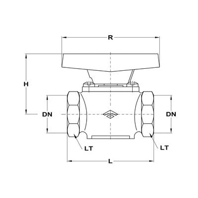 Kép 2/3 - Golyóscsap pillangó karos, sárgaréz  BB 1/4''(MOFÉM/TEKA) (113-0001-00)