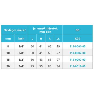 Kép 3/3 - Golyóscsap pillangó karos, sárgaréz  BB 3/8''(MOFÉM/TEKA) (113-0002-00)