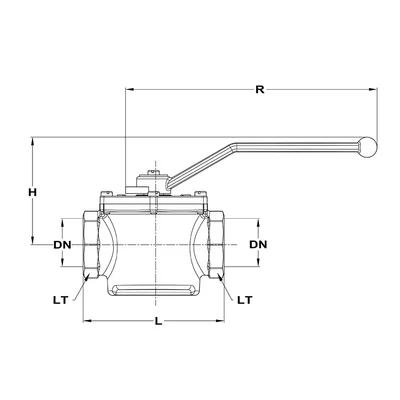 Kép 2/3 - Golyóscsap kezelő karos BB 2" (MOFÉM/TEKA) (113-0053-00)
