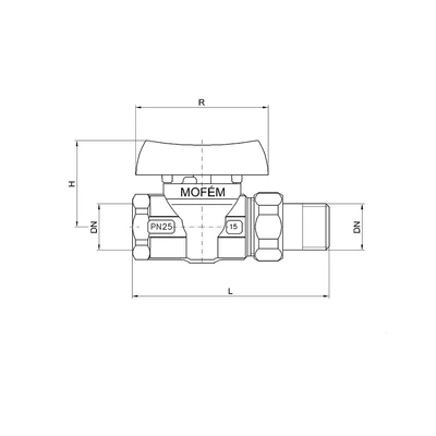 Kép 2/2 - Gáz gömbcsap KB toldattal, 1/2" (mofém flexum) (113-0066-10)