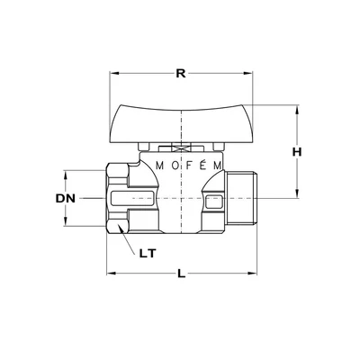 Kép 2/2 - Gáz gömbcsap 1/2" KB fix  (mofém flexum) (113-0074-40)