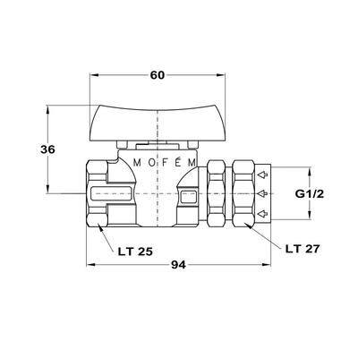 Kép 2/2 - Gáz gömbcsap hőhatásra záró szeleppel KB 1/2"(mofém flexum) (113-0074-35)