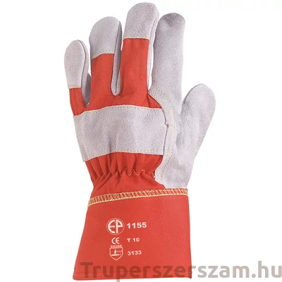 Kép 1/3 - Kiváló szürke marhahasíték kesztyű 8-12-es méret