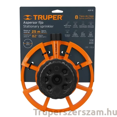 Kép 3/3 - Talpas locsoló, fém, 8 funkciós állítható szórófej (ASP-8)