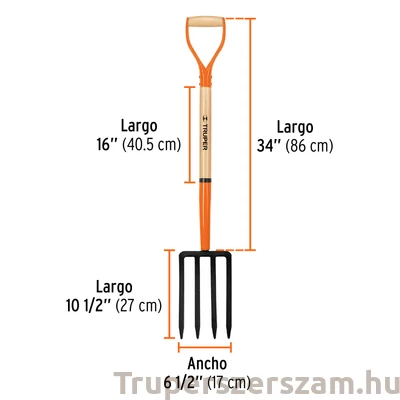 Kép 2/2 - Truper ásó, villa, Y nyéllel, teljes hossz: 113 cm(BJ-4)
