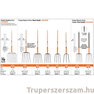 Kép 2/2 - Truper vasvilla 5 ágú 23x32x122 cm (BPJ-5)