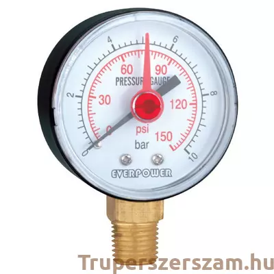 Nyomásmérő, alsó 0-10 bar 53 mm átmérő (JL-9241-10)