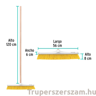 Kép 3/3 - Ipari kefe, seprű, partvis, puha sörtéjű, 56 cm x 6 cm x 8 cm (CEPI-60)