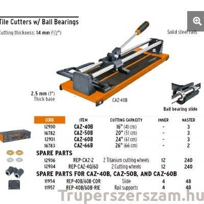 Kép 3/3 - Profi Csempevágó, Truper (CAZ-40B)