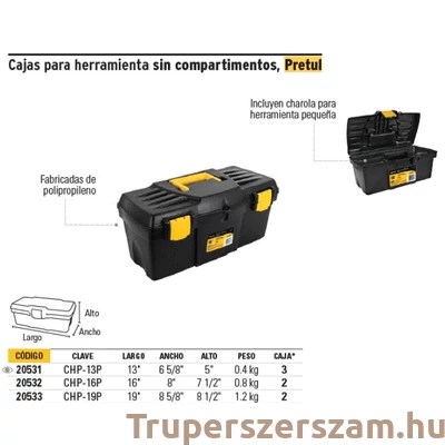 Kép 2/2 - Szerszámtartó doboz hossz:41 cm, szélesség:19 cm, magasság22 cm (CHP-16P)