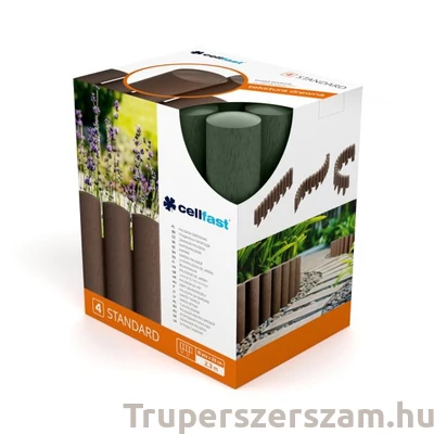 Kép 2/2 - Ágyásszegély fautánzatú zöld 4 tagos 2,3 m STANDARD (34-042)