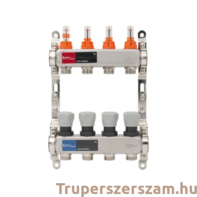 Kép 1/3 - Padlófűtés áramlásmérős osztó-gyűjtő  4 körös, (EVP-DSC3411-4)